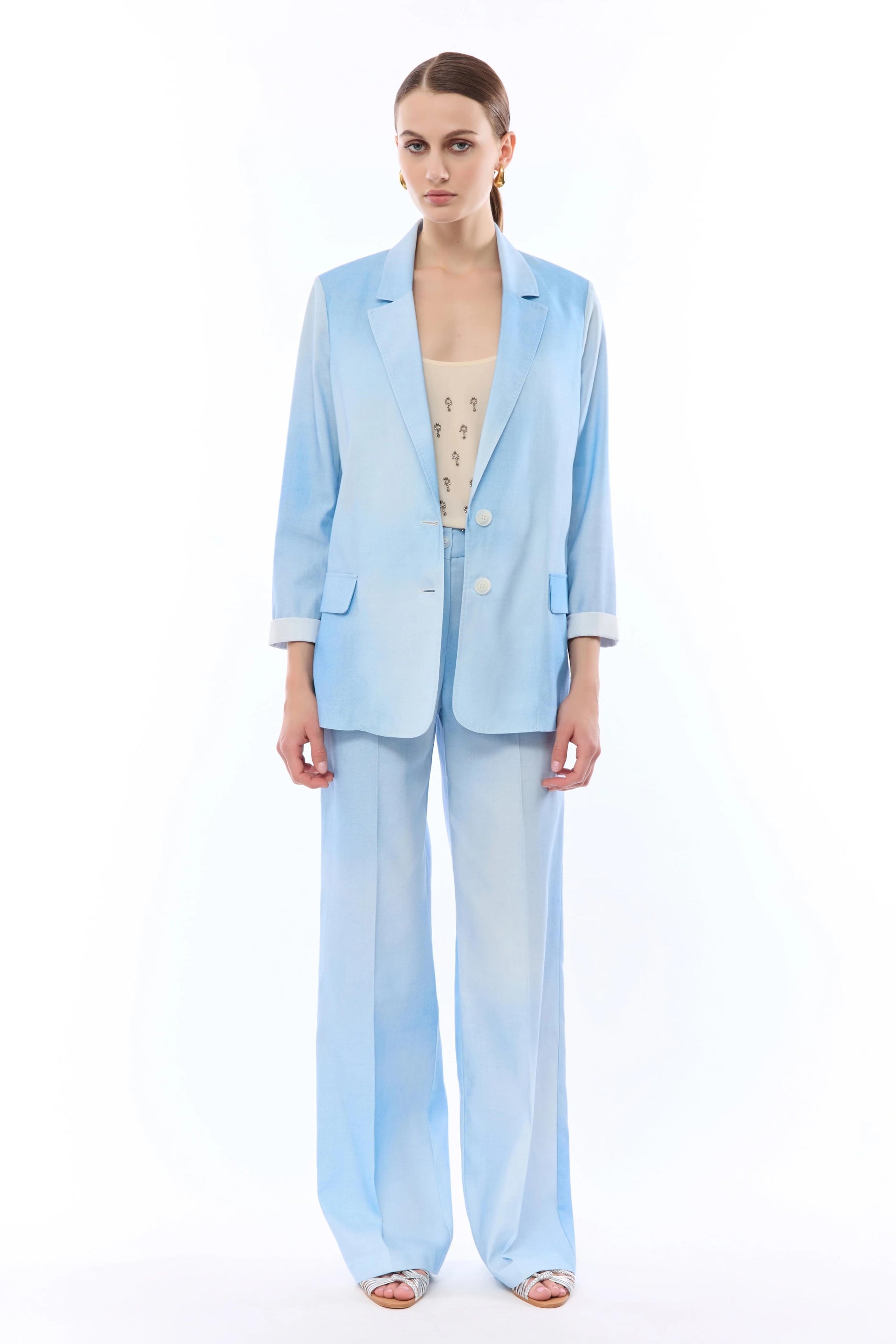 Giacca blazer Nenette monopetto effetto denim donna