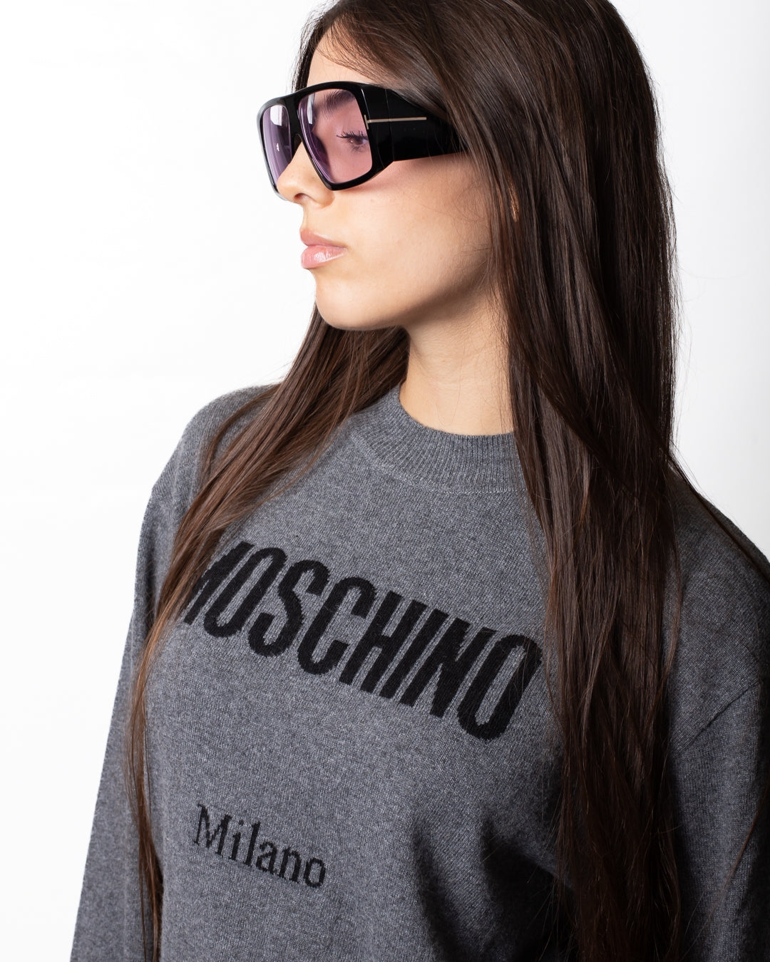 Maglia Moschino in misto lana con logo basic