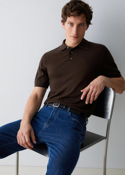 Polo Liu Jo in maglia misto seta uomo