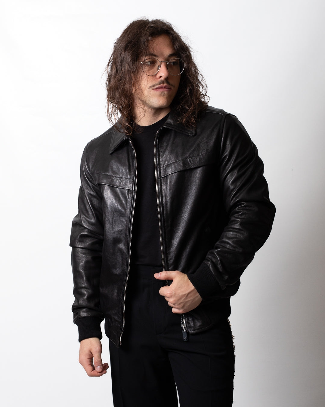 Giubbotto Richmond X bomber in pelle uomo