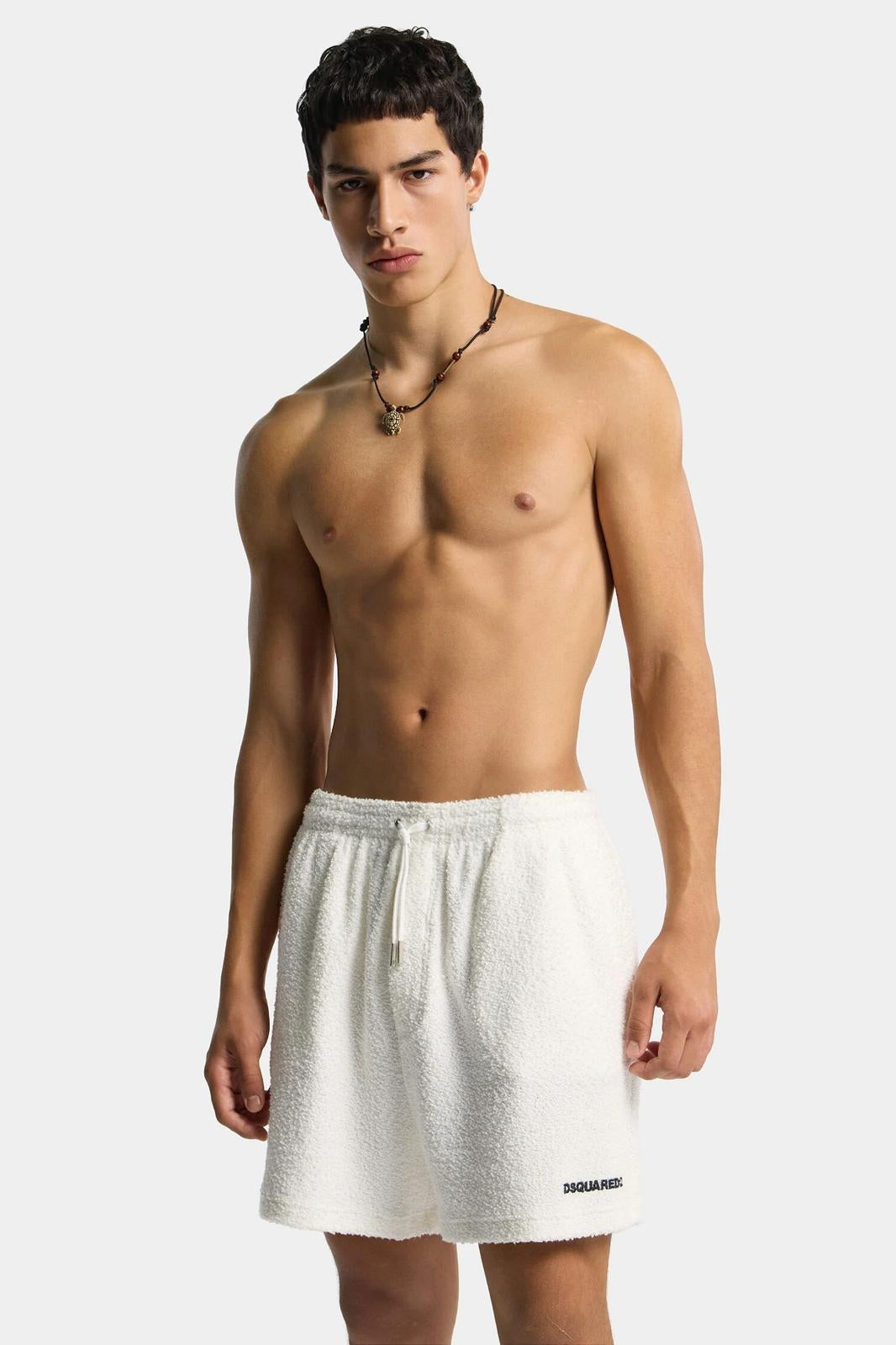 Bermuda Dsquared2 in spugna con logo a contrasto uomo