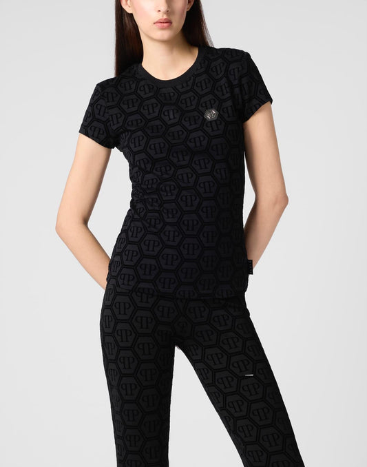 T-Shirt Philipp Plein "Jacquard Monogram" donna