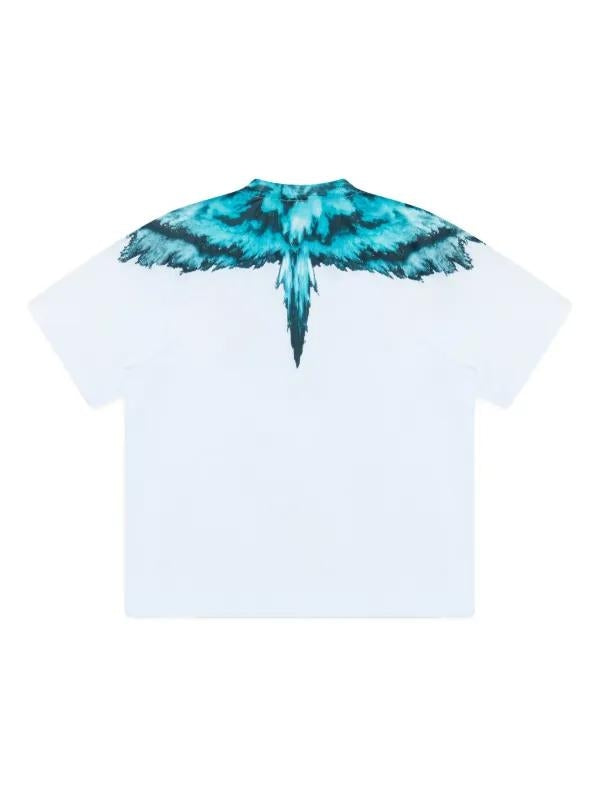 T-Shirt Marcelo Burlon "Colordust Wings Turquoise White" uomo