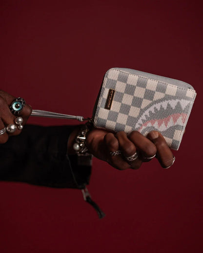 Portafoglio Sprayground bianco Knit sharks in paris in cream zip-out wallet