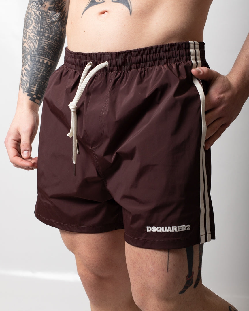 Boxer mare Dsquared2 con bande e ricamo uomo