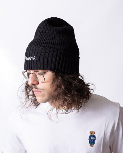 Cappello Disclaimer con risvolto e logo ricamato
