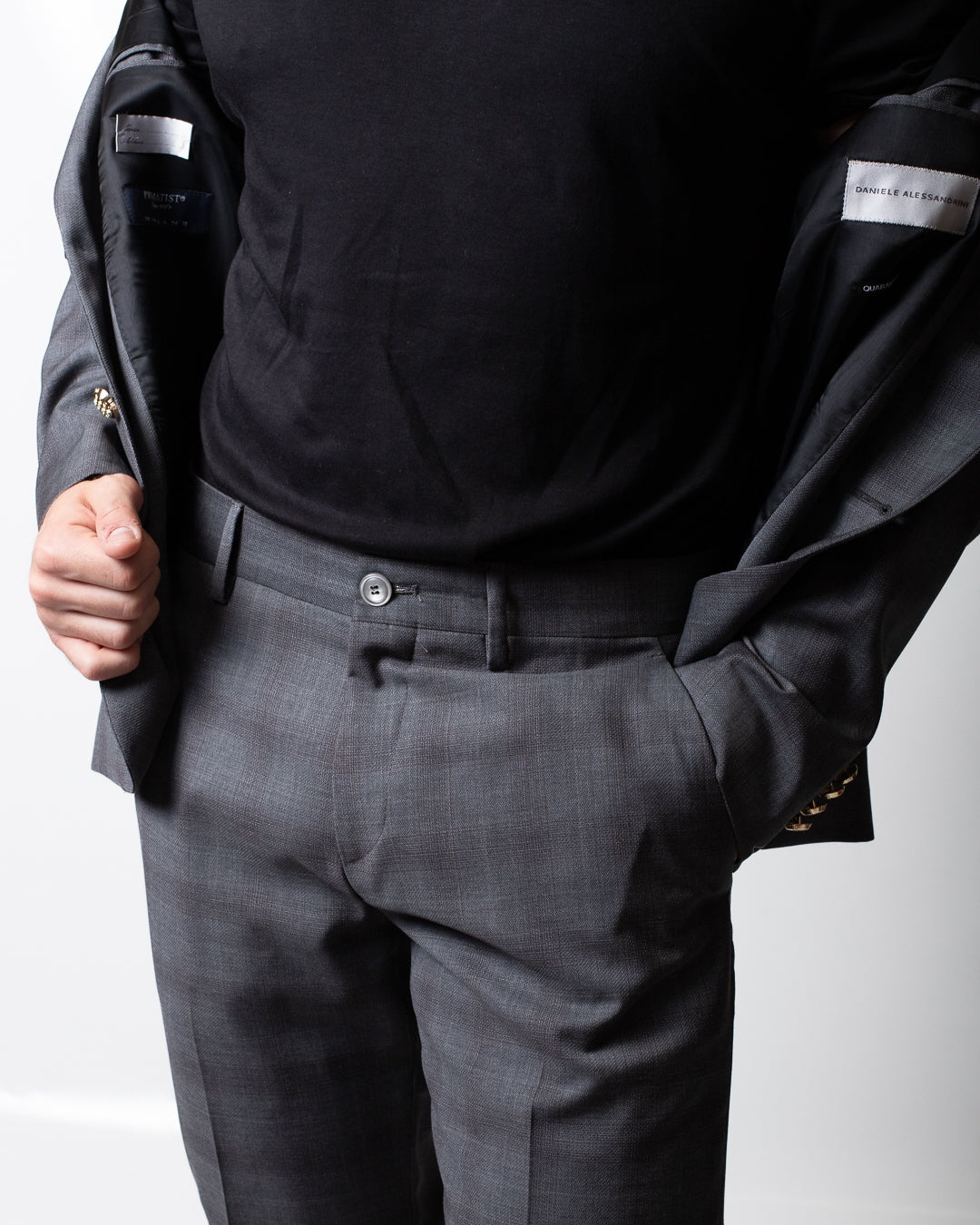 Abito Daniele Alessandrini con giacca monopetto in lana uomo