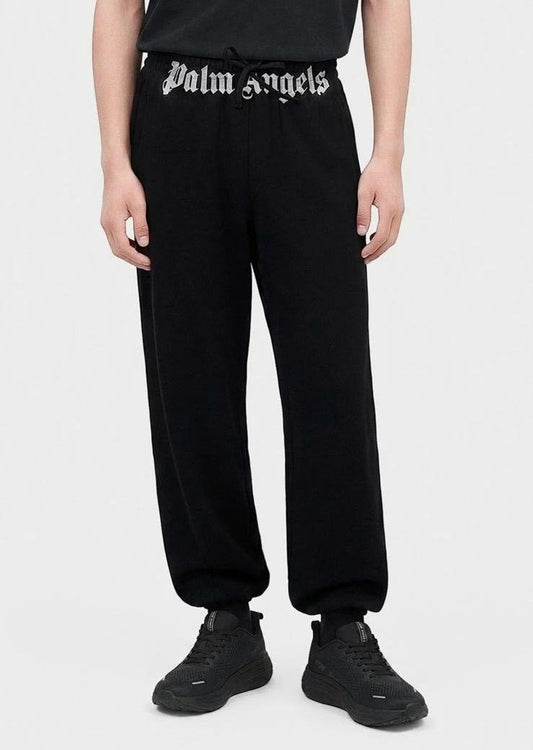 Pantalone Palm Angels baggy fit con logo stampato a contrasto