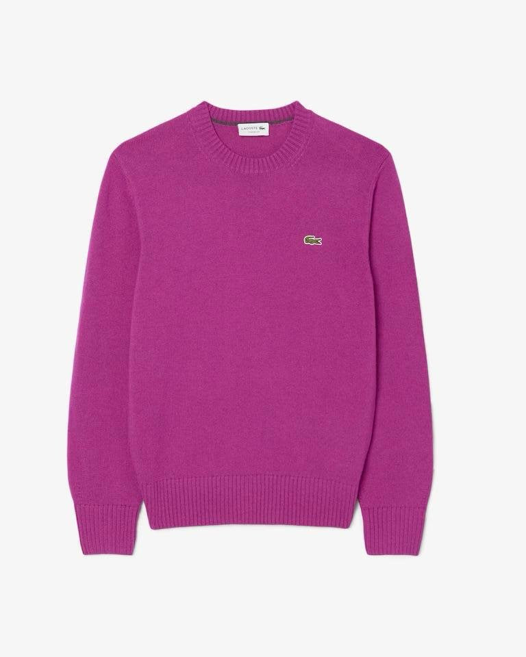 Maglia Lacoste girocollo in lana cardata 