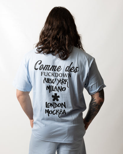 T-Shirt Comme des Fuckdown con stampa signature uomo
