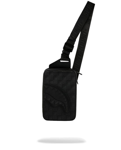 Tracolla Sprayground nero RAISED CHECK HARD SHELL SLING