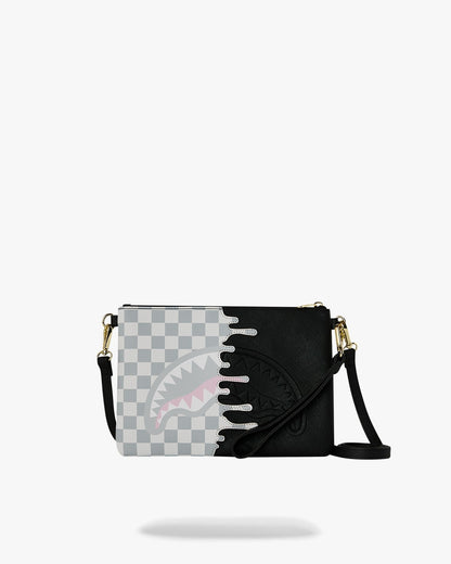 Pochette Sprayground nero CREAM CHECK UNFINISHED SHARK CROSSBODY POUCHETTE clutch con tracolla