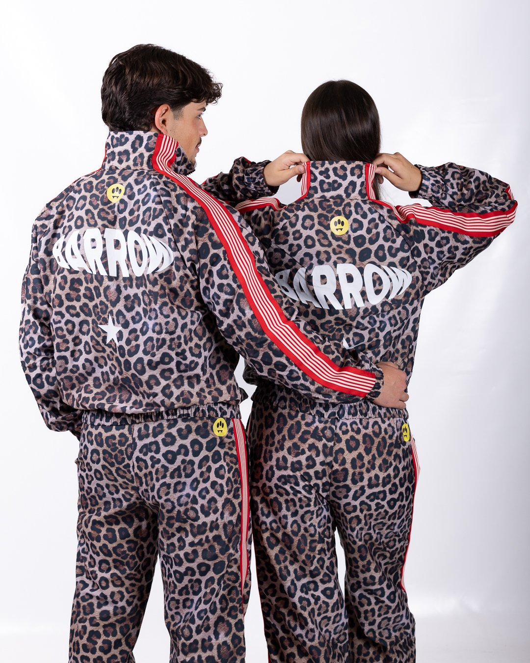 Felpa Barrow fullzip animalier in nylon