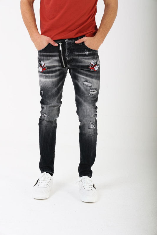 Jeans G2Firenze "Black birds" uomo
