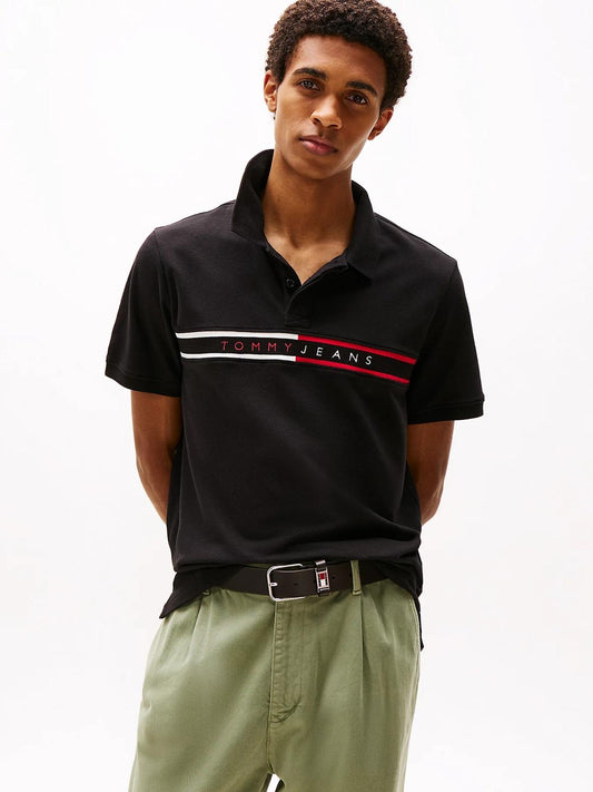 Polo Tommy Jeans con banda logata uomo