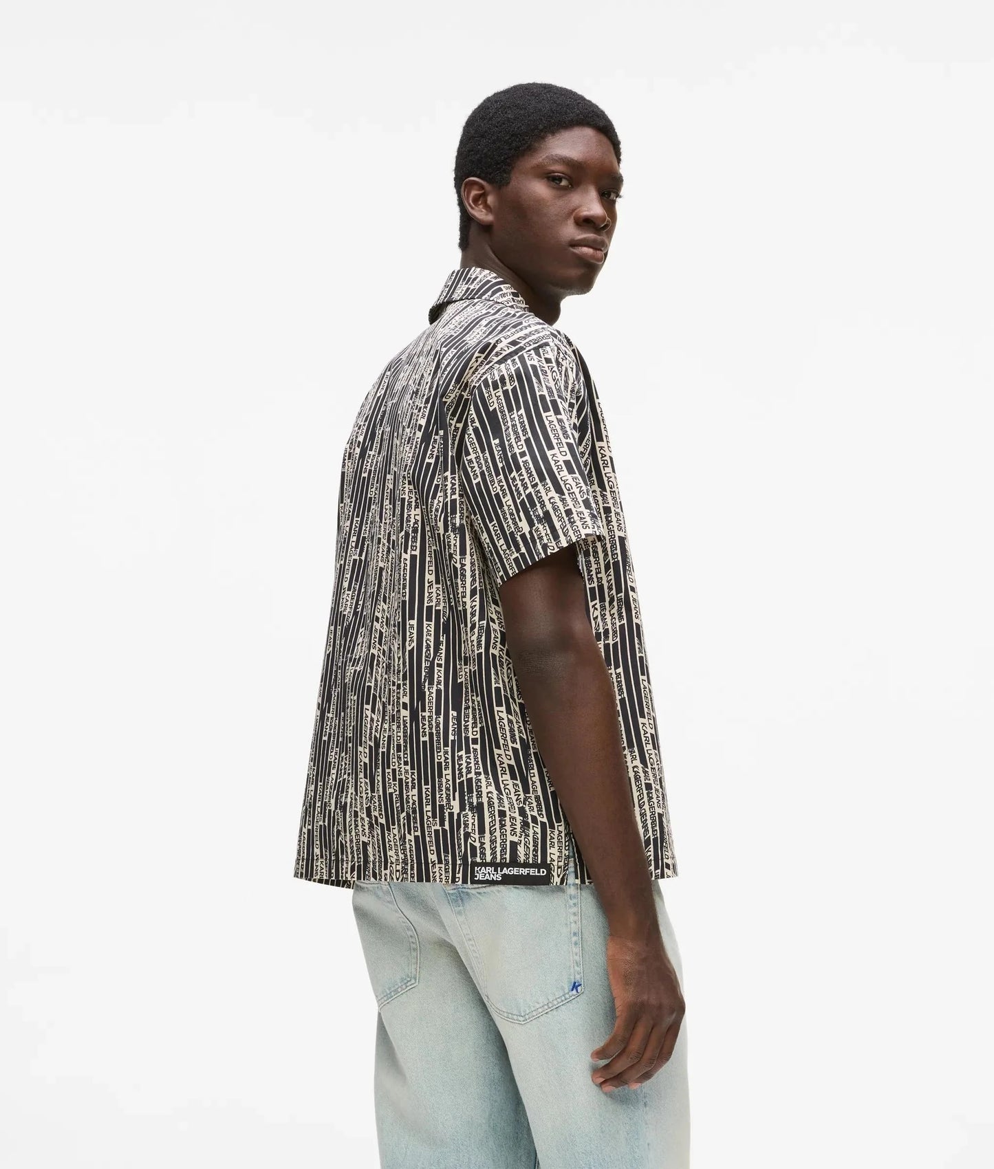 Camicia Karl Lagerfeld Jeans con stampa logata all-over uomo