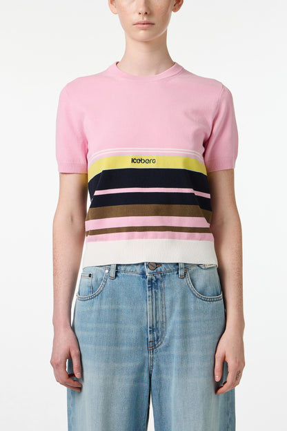 T-Shirt Iceberg in maglia a strisce donna