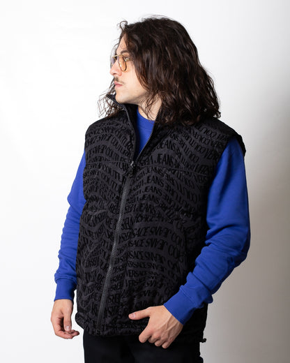 Gilet Versace Jeans Couture reversibile con logo all-over uomo