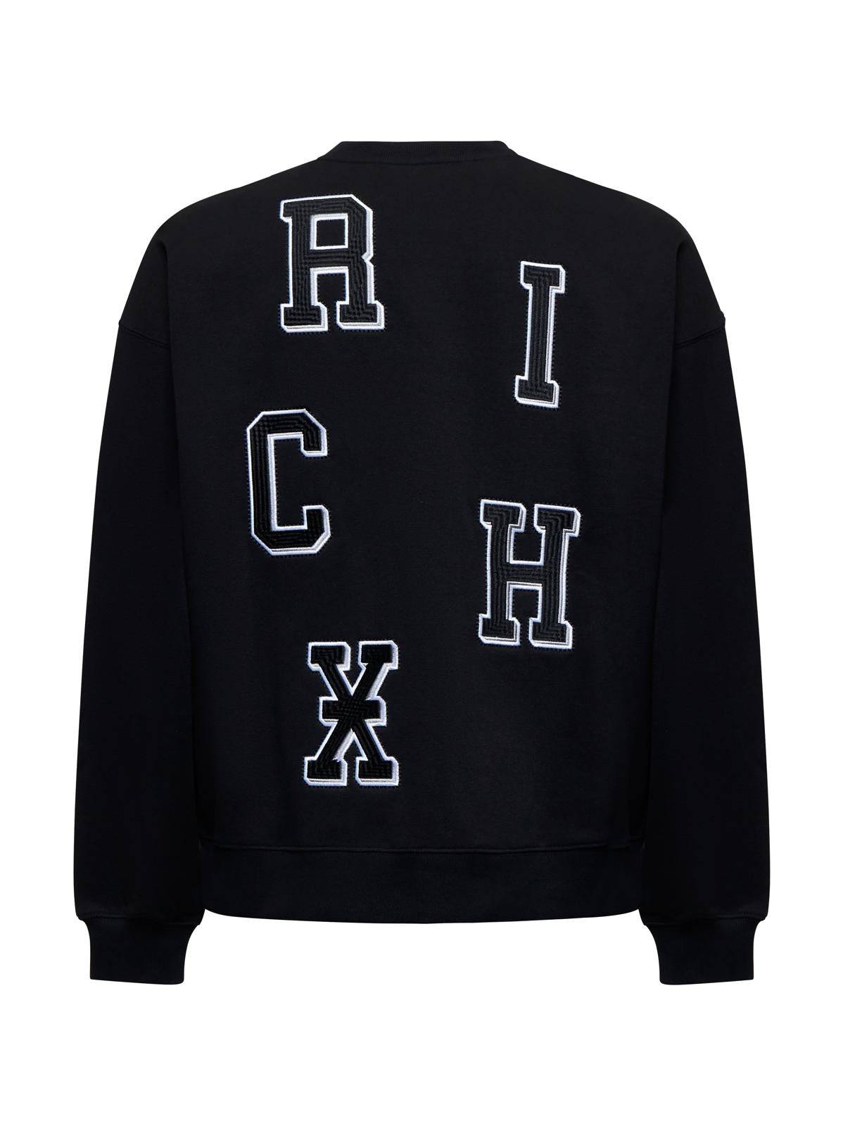 Felpa Richmond X girocollo con logo patch uomo