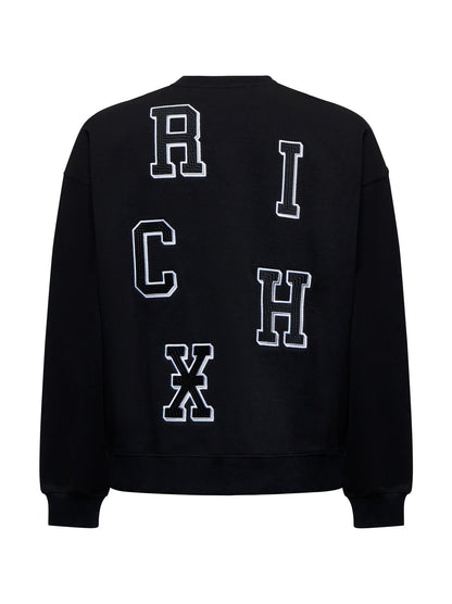 Felpa Richmond X girocollo con logo patch uomo