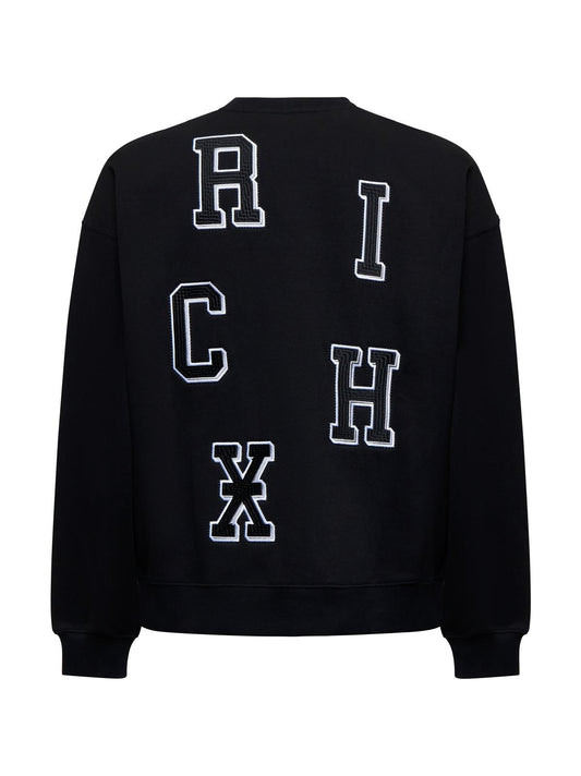 Felpa Richmond X girocollo con logo patch uomo