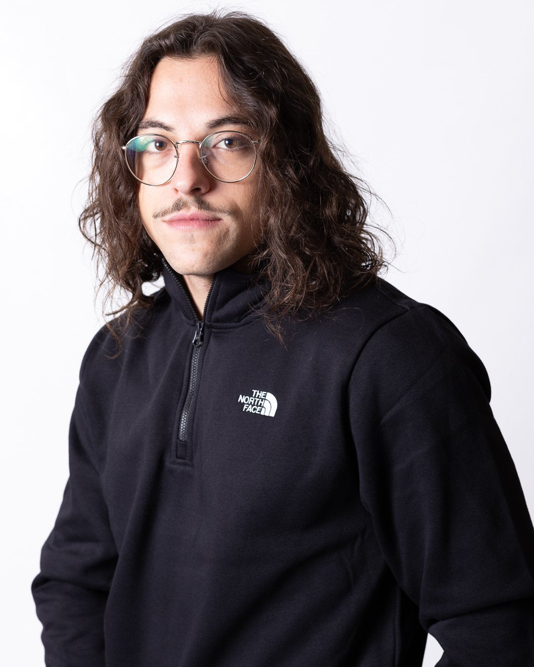 Felpa The North Face mezza zip con logo ricamato uomo
