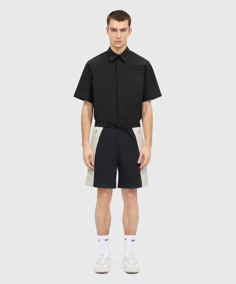 Bermuda MSGM stretch con logo e zip