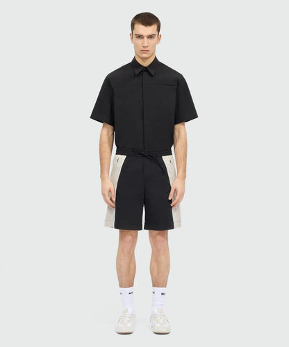 Bermuda MSGM stretch con logo e zip