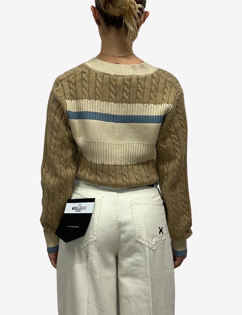 Maglia Richmond X con scollo a V e intarsio donna Specchio Boutique