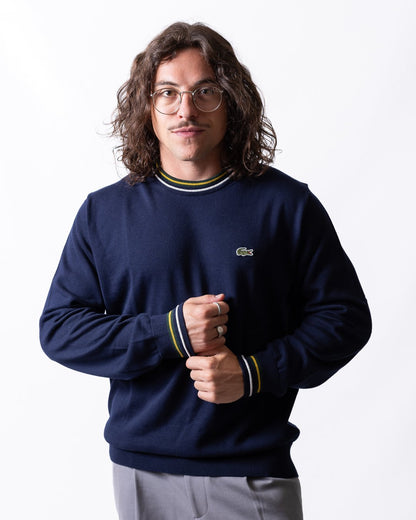 Maglia Lacoste girocollo con strisce a contrasto uomo