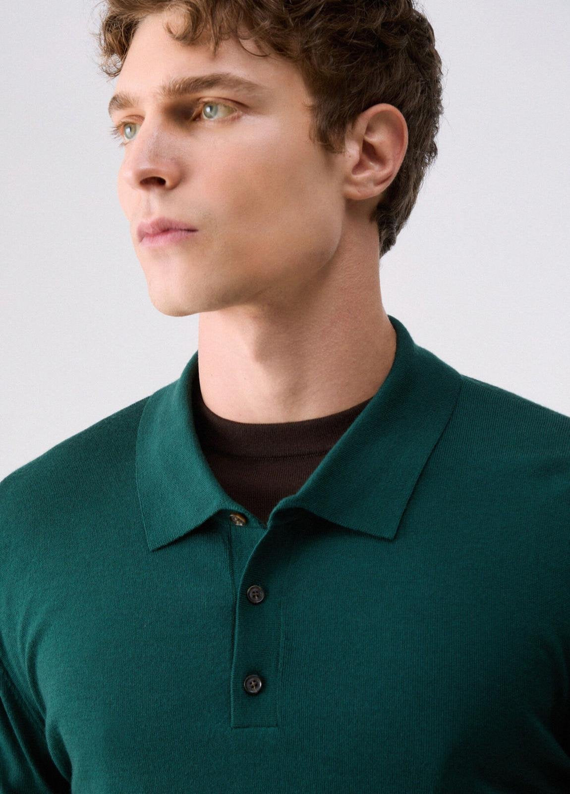 Maglia polo Liu Jo girocollo in lana con logo metallico