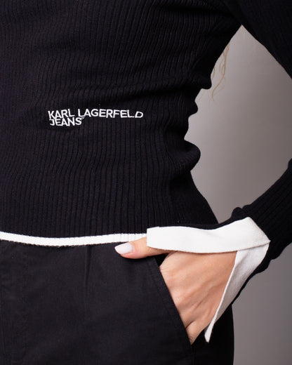 Maglia Karl Lagerfeld Jeans girocollo in costina donna