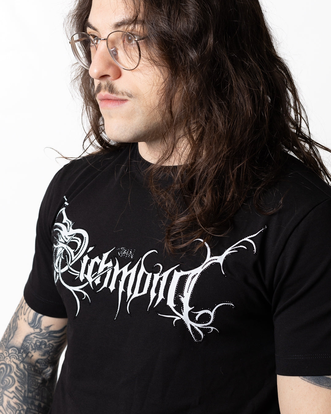 T-Shirt John Richmond con logo strass uomo