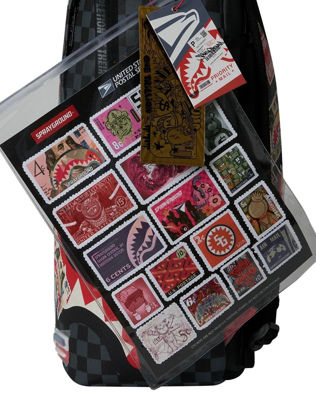 Zaino Sprayground nero USPS HALF STAMPS BACKPACK