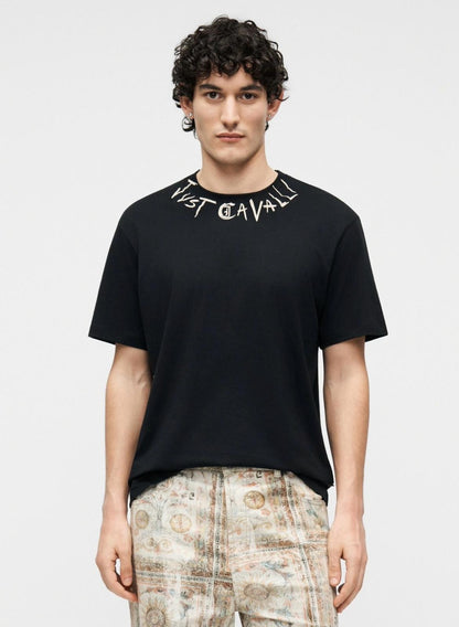 T-Shirt Just Cavalli girocollo con logo sul collo uomo