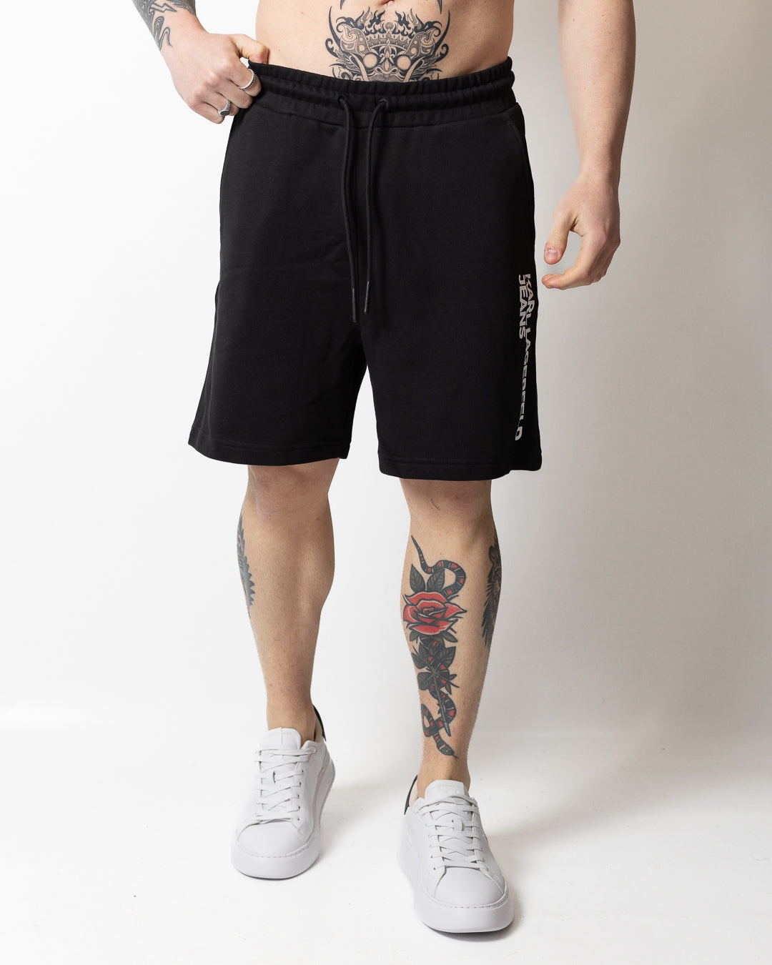 Bermuda Karl Lagerfeld Jeans in felpa "Text Logo" uomo