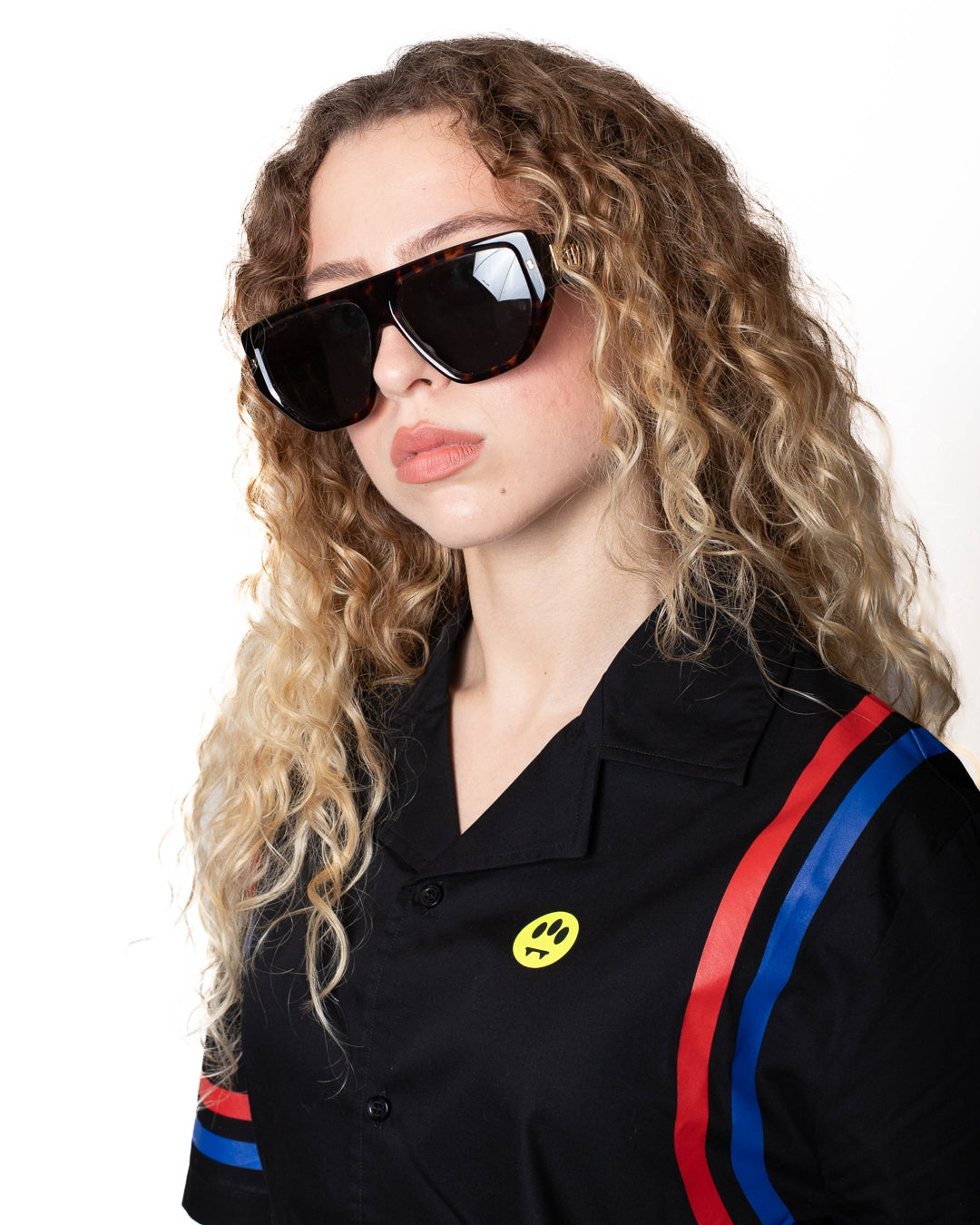 Camicia Barrow in popeline con stampe e logo