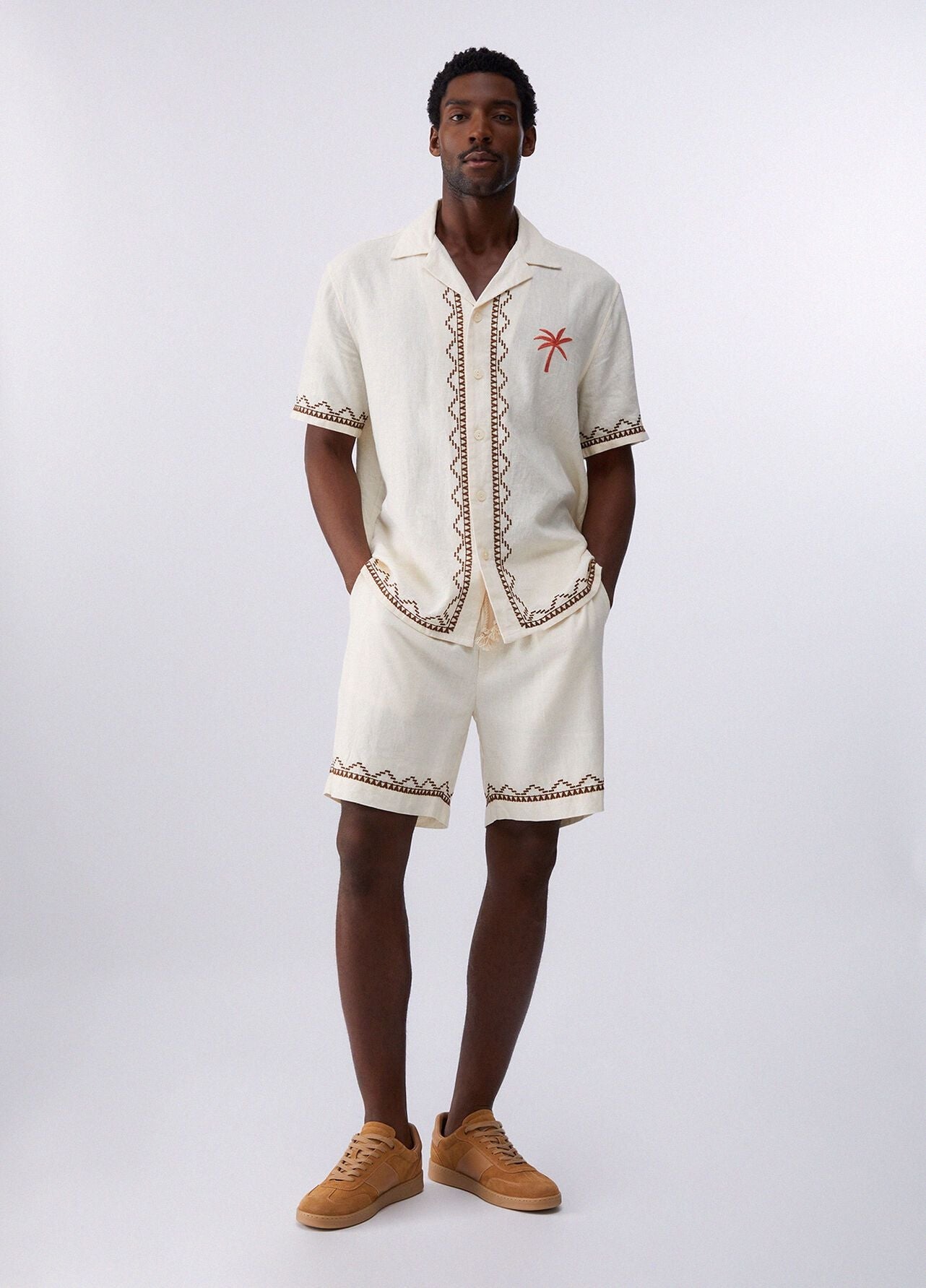 Camicia Liu Jo in misto lino ricamata uomo