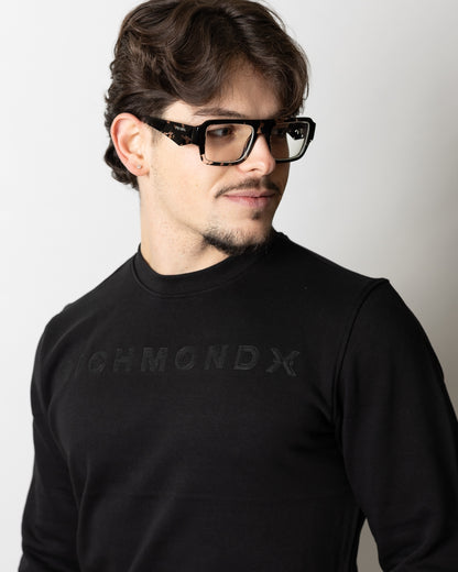 Felpa Richmond X girocollo con logo in rilievo uomo