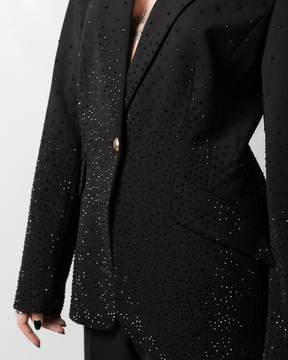 Giacca blazer Nenette monopetto con strass donna