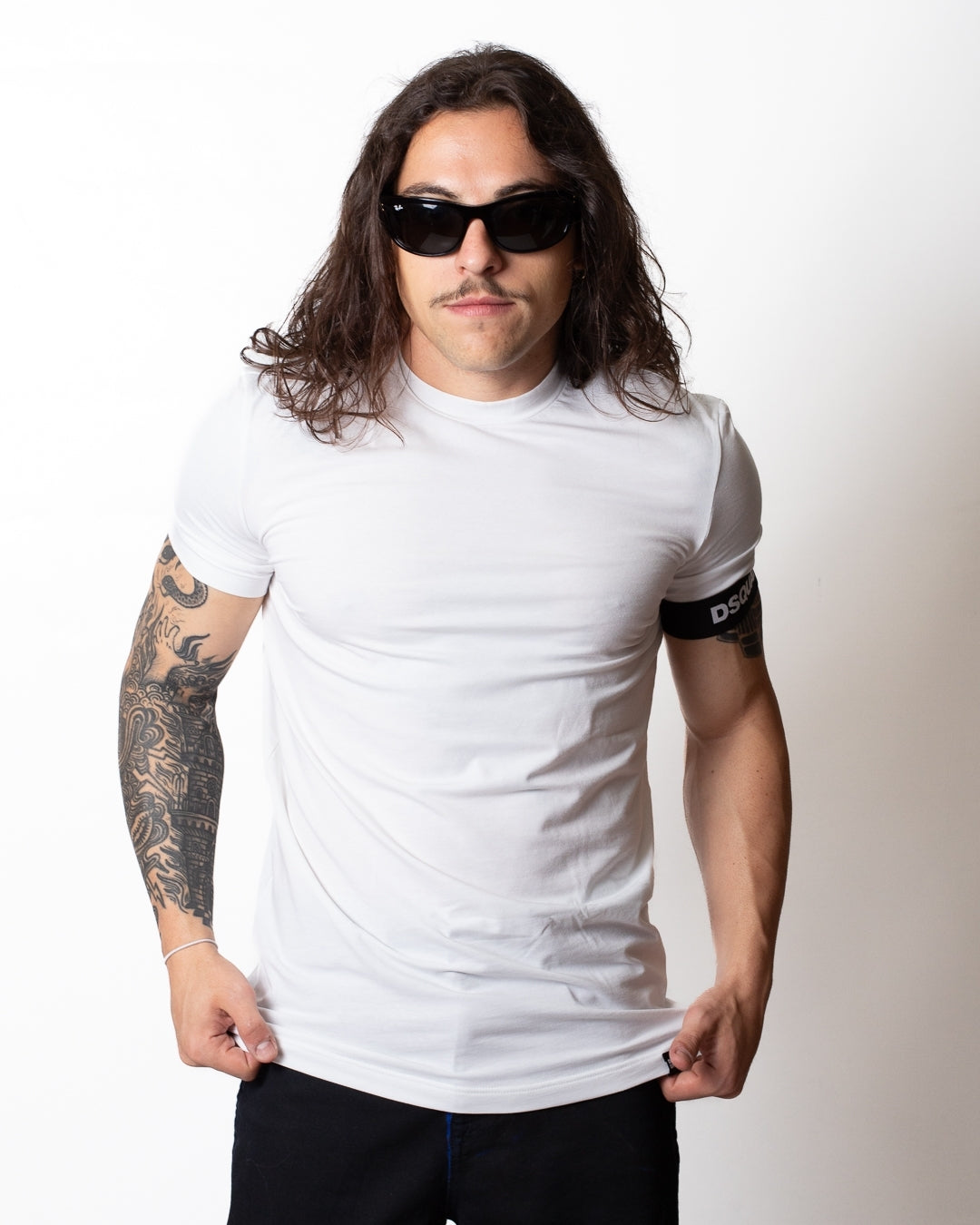 T-Shirt Dsquared2 con banda elastica logata