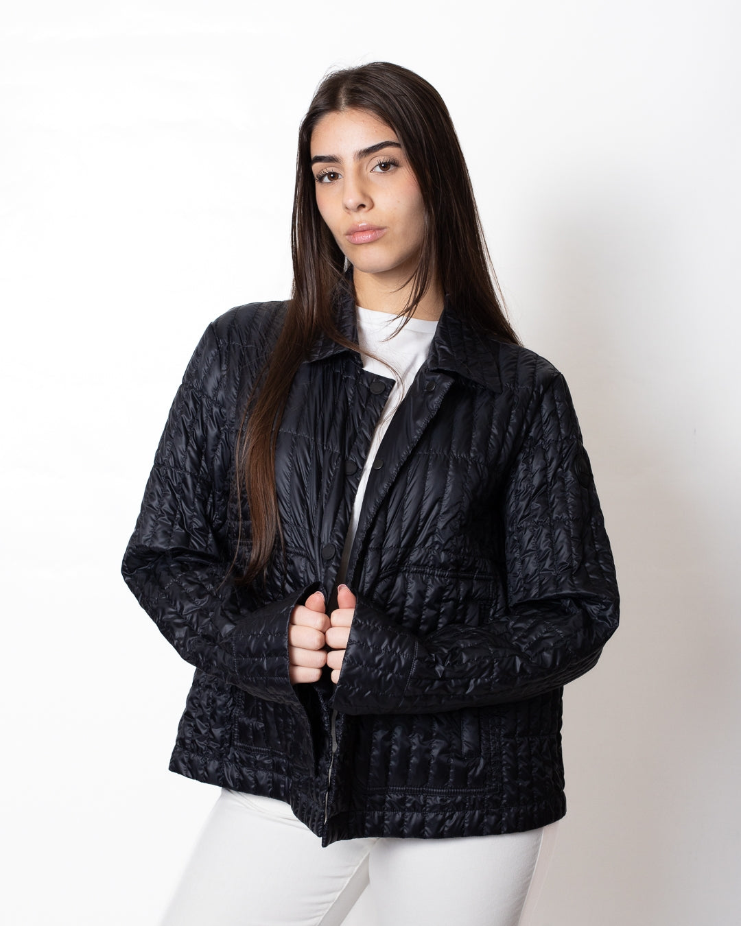 Giacca Colmar trapuntata con colletto a camicia donna