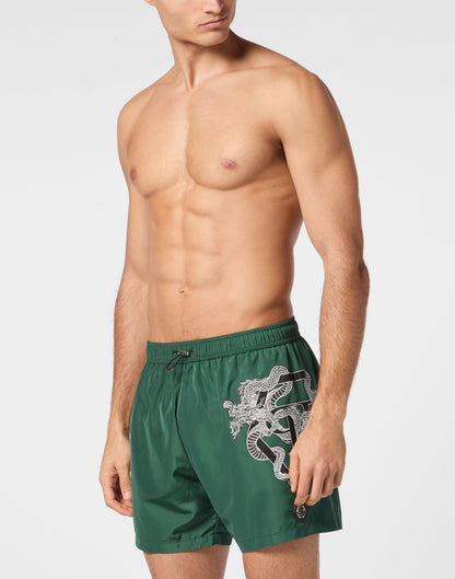Boxer mare Philipp Plein con stampa "dragon" e applicazione uomo