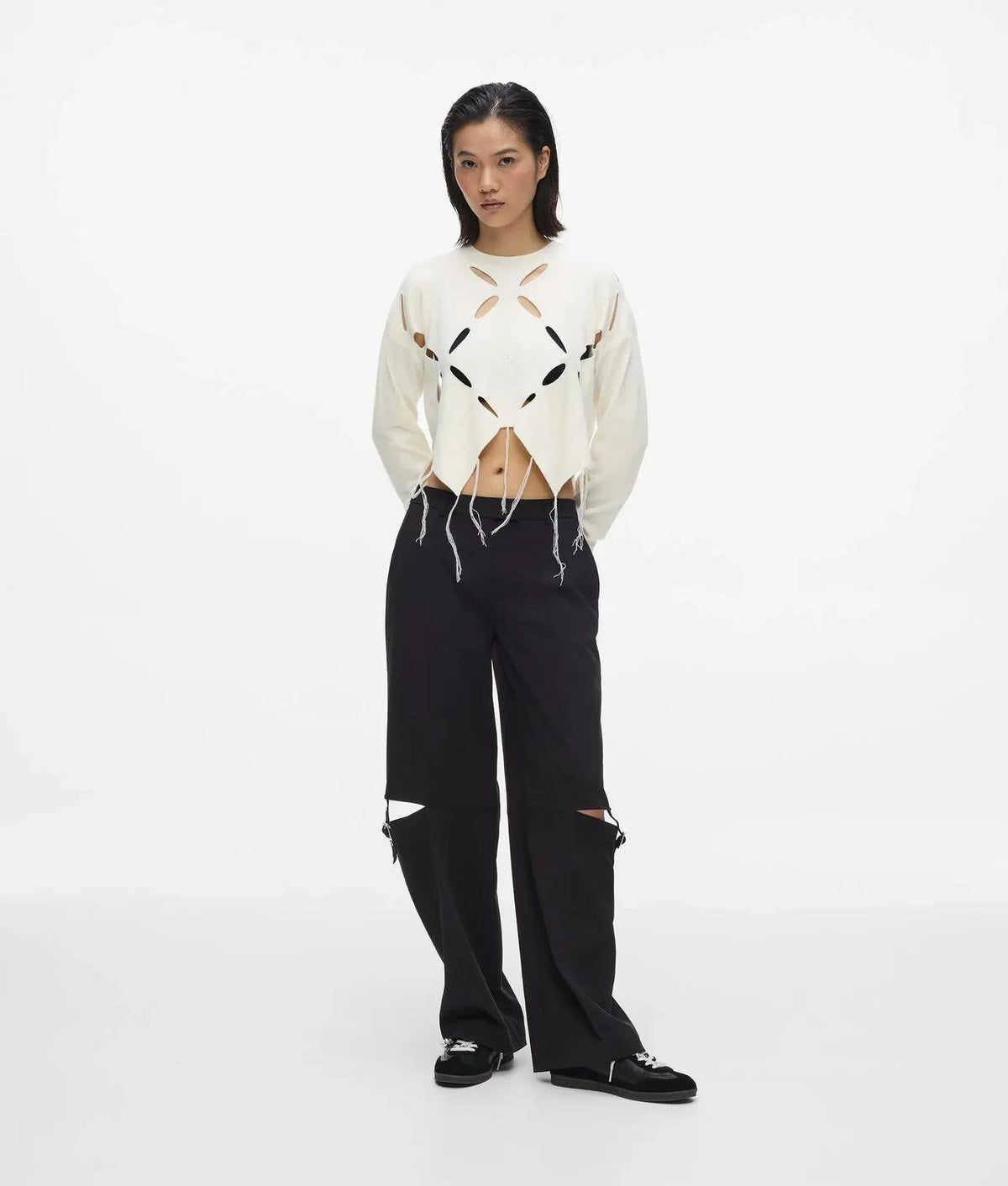 Maglia Karl Lagerfeld Jeans con dettagli cut-out e fondo asimmetrico