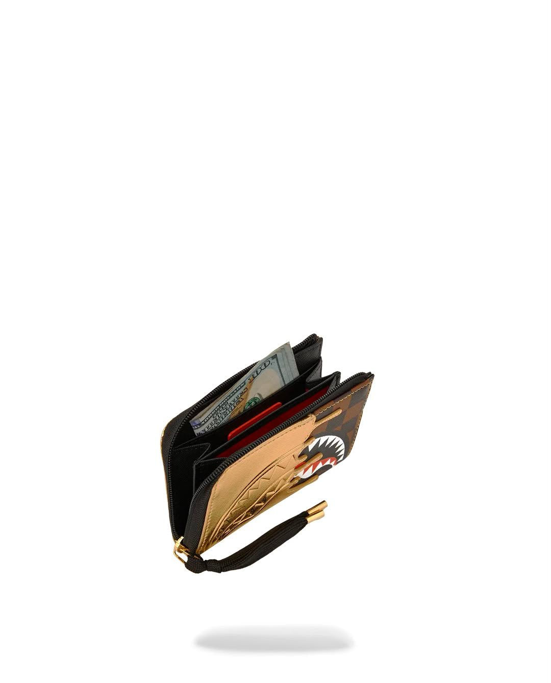 Portafoglio Sprayground marrone SHARKS IN PARIS GOLD DRIP WALLET