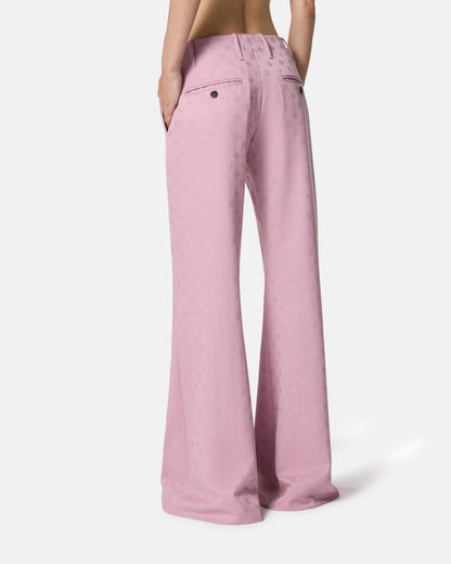 Pantalone John Richmond chino in lana con logo jacquard donna