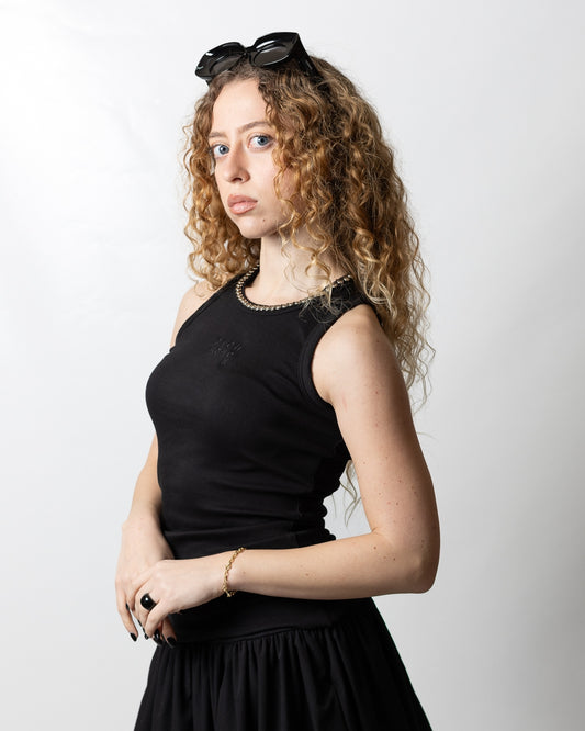 Canotta Richmond X in costina con borchie donna