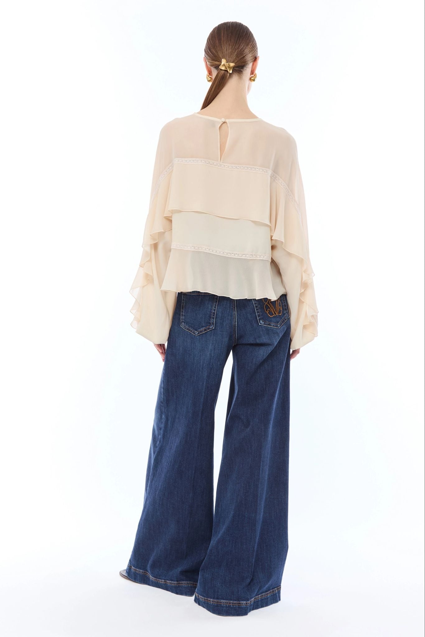 Jeans Nenette wide leg con fibbia donna