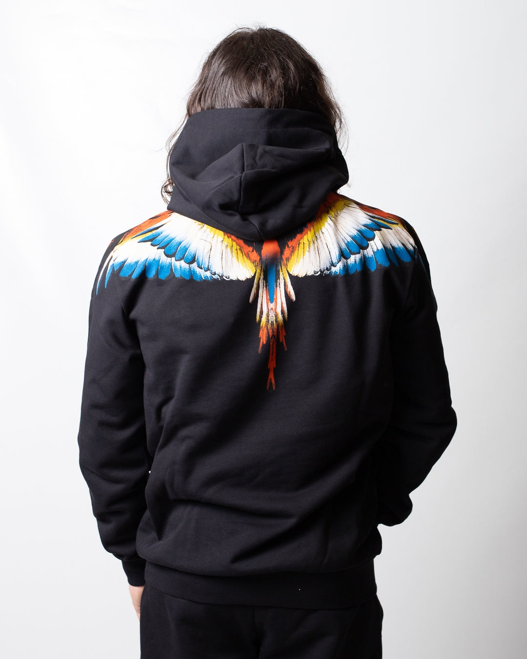 Felpa Marcelo Burlon con cappuccio e logo wings colorfull uomo