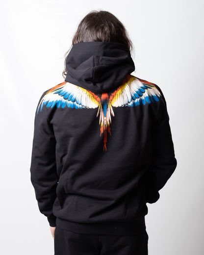 Felpa Marcelo Burlon con cappuccio e logo wings colorfull uomo